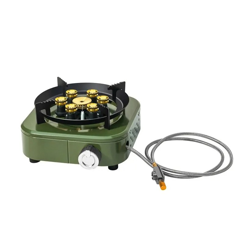 Outdoor Power 'Hose' - เตาแก๊สปิกนิกกันลม 6 หัวเตา ยี่ห้อ Beiyue กำลังไฟสูง