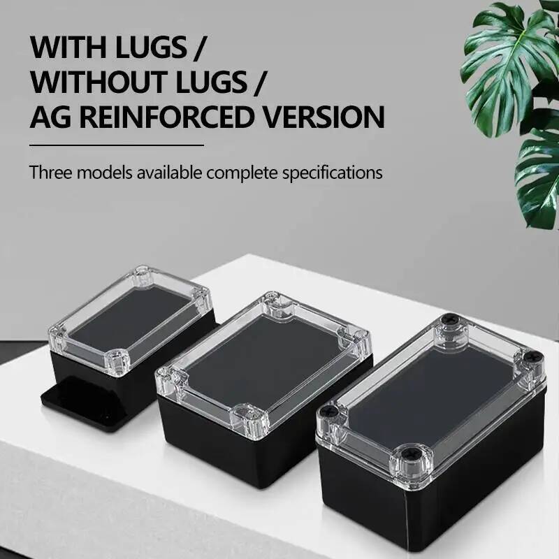 Outdoor Power Box - 2 ชิ้นฝาครอบโปร่งใสกล่องกันน้ำพลาสติกสีดำกล่องสวิตช์เทอร์มินัลสำหรับในร่มกลางแจ้งกล้องรักษาความปลอดภัยแหล่งจ่ายไฟ