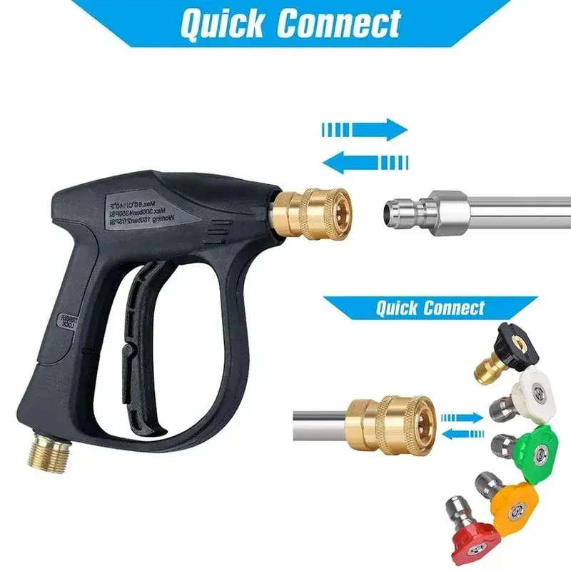 Outdoor Power 'Hose' - ปืนฉีดน้ำแรงดันสูง 3000PSI พร้อมข้อต่อสายยาง M22 14 และข้อต่อเร็วขนาด