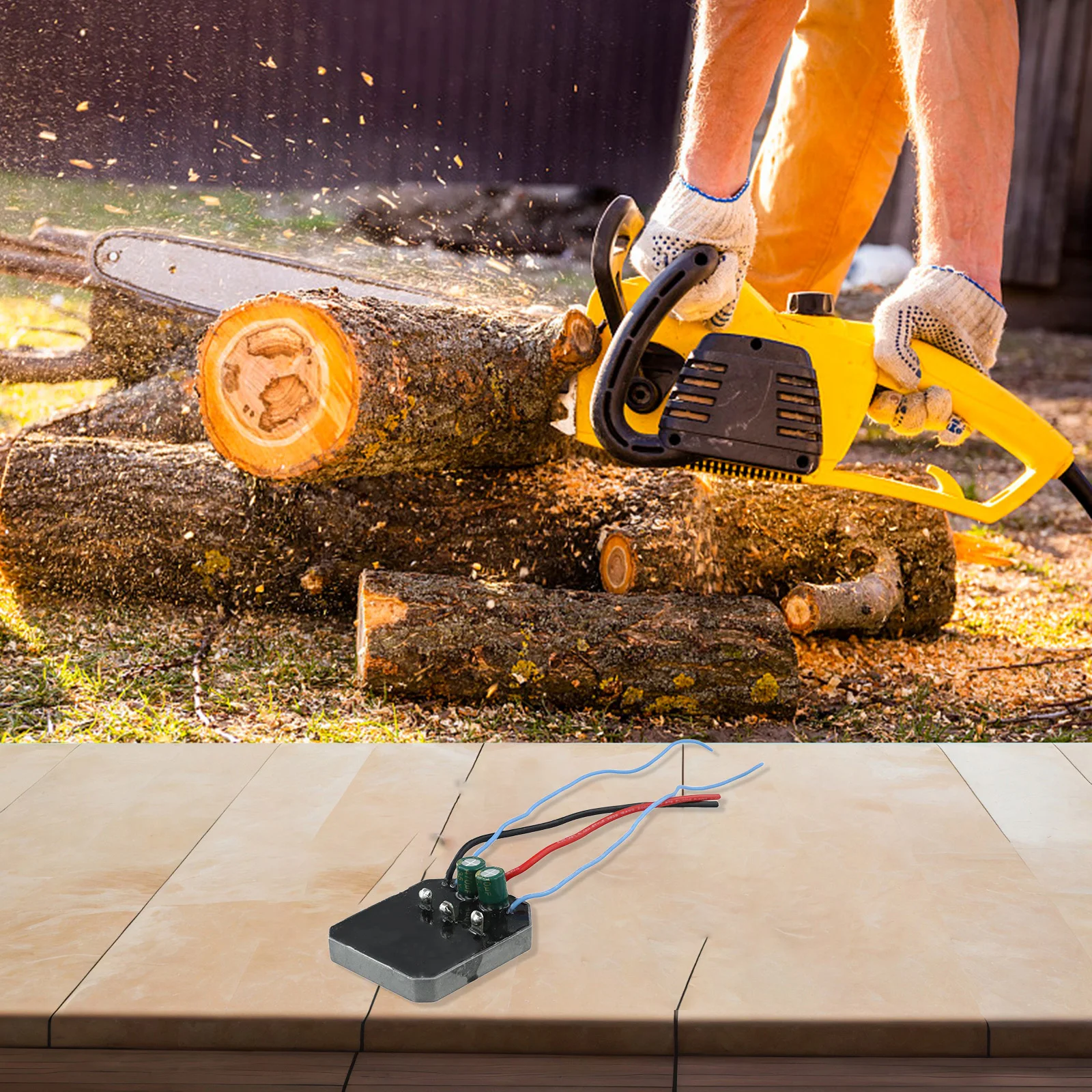 Electric Chainsaw Battery - แผงควบคุมเครื่องมือไฟฟ้า ใช้งานร่วมกับเลื่อยโซ่ไฟฟ้าแบตเตอรี่ลิเธียมไร้แปรงถ่านขนาด 12 นิ้ว ใช้แรงดันไฟฟ้า 21V