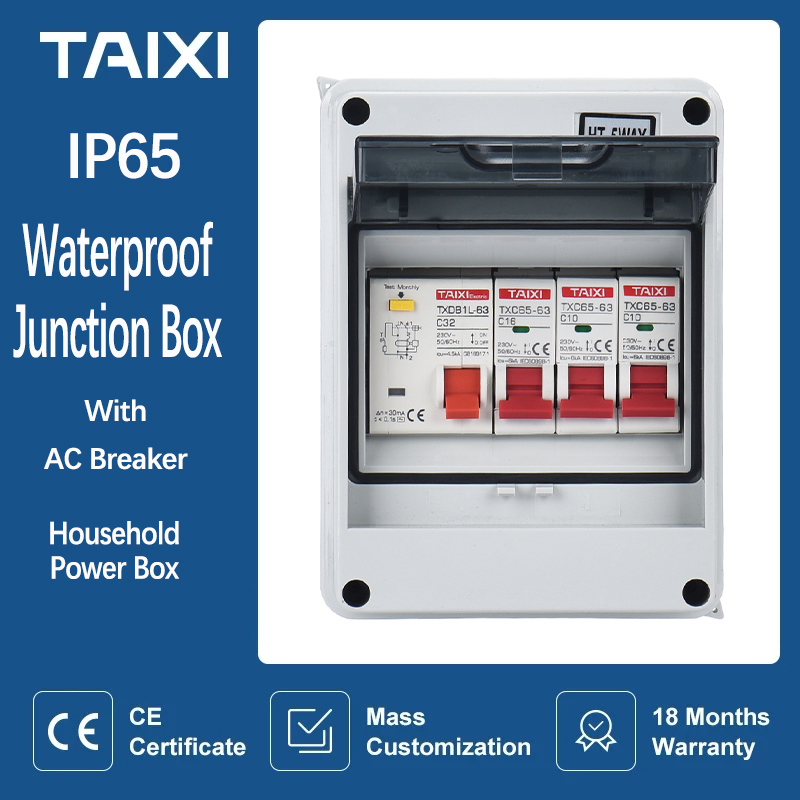 Outdoor Power Outlet Box - กลางแจ้งครัวเรือนสวิตช์ MCB กันน้ำการกระจายไฟฟ้ากล่อง Circuit Breaker Power