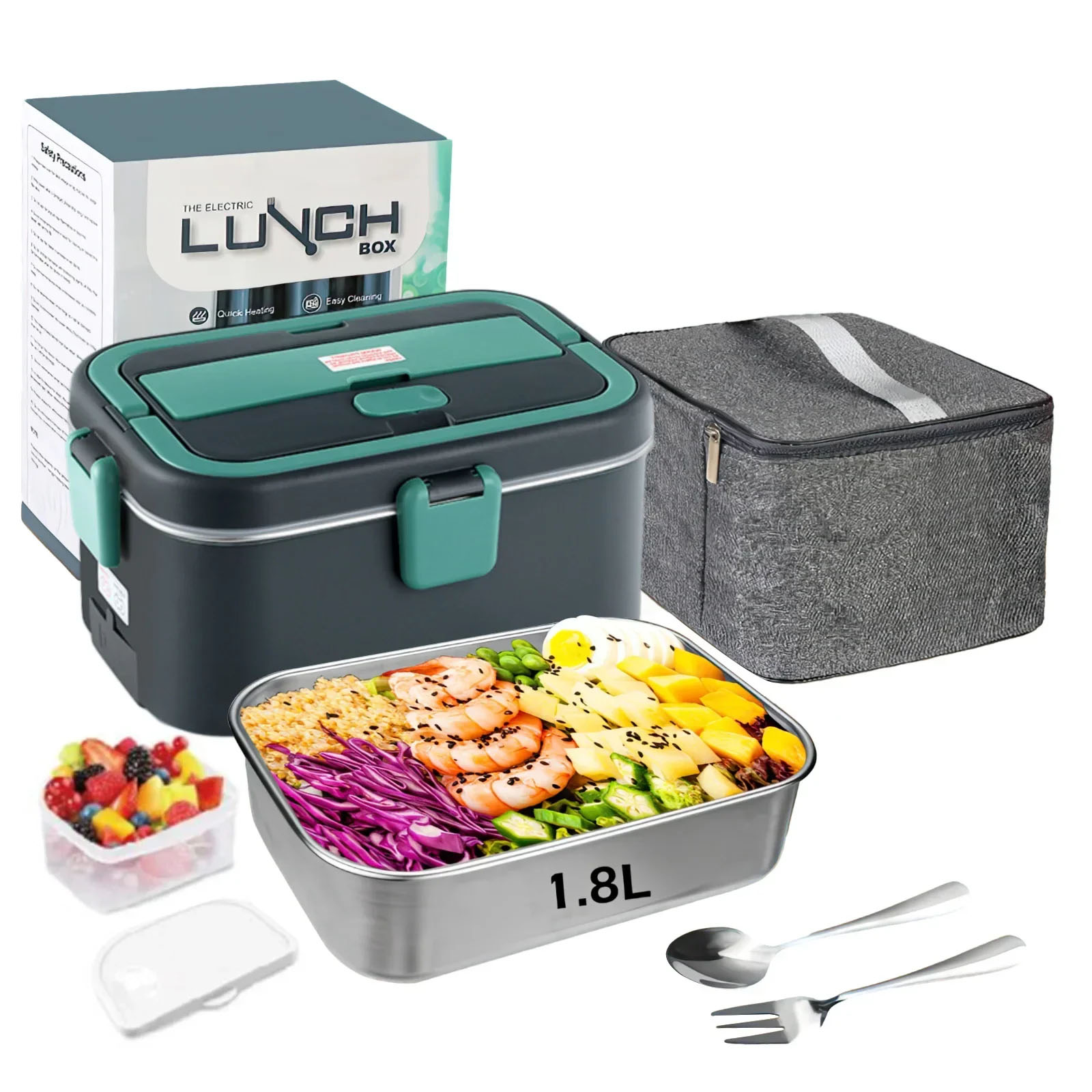 Outdoor Power Box - กล่องอาหารกลางวันไฟฟ้าอุ่นอาหาร 1.8 L 80W Outdoor Camping