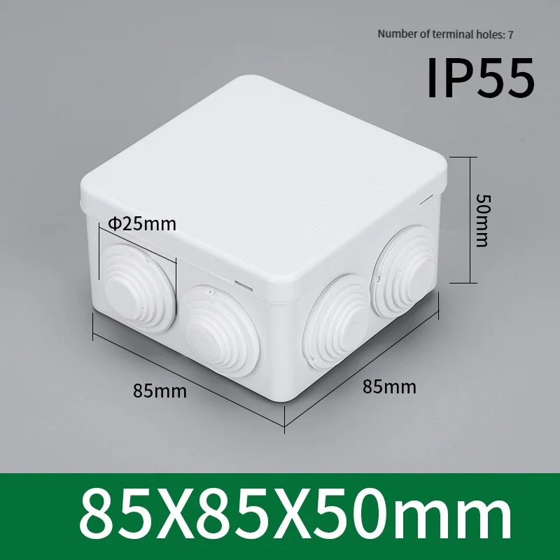 Outdoor Power Outlet Box - กล่องกันน้ำพลาสติกสำหรับใช้งานกลางแจ้ง IP55 ขนาด 85 * 85