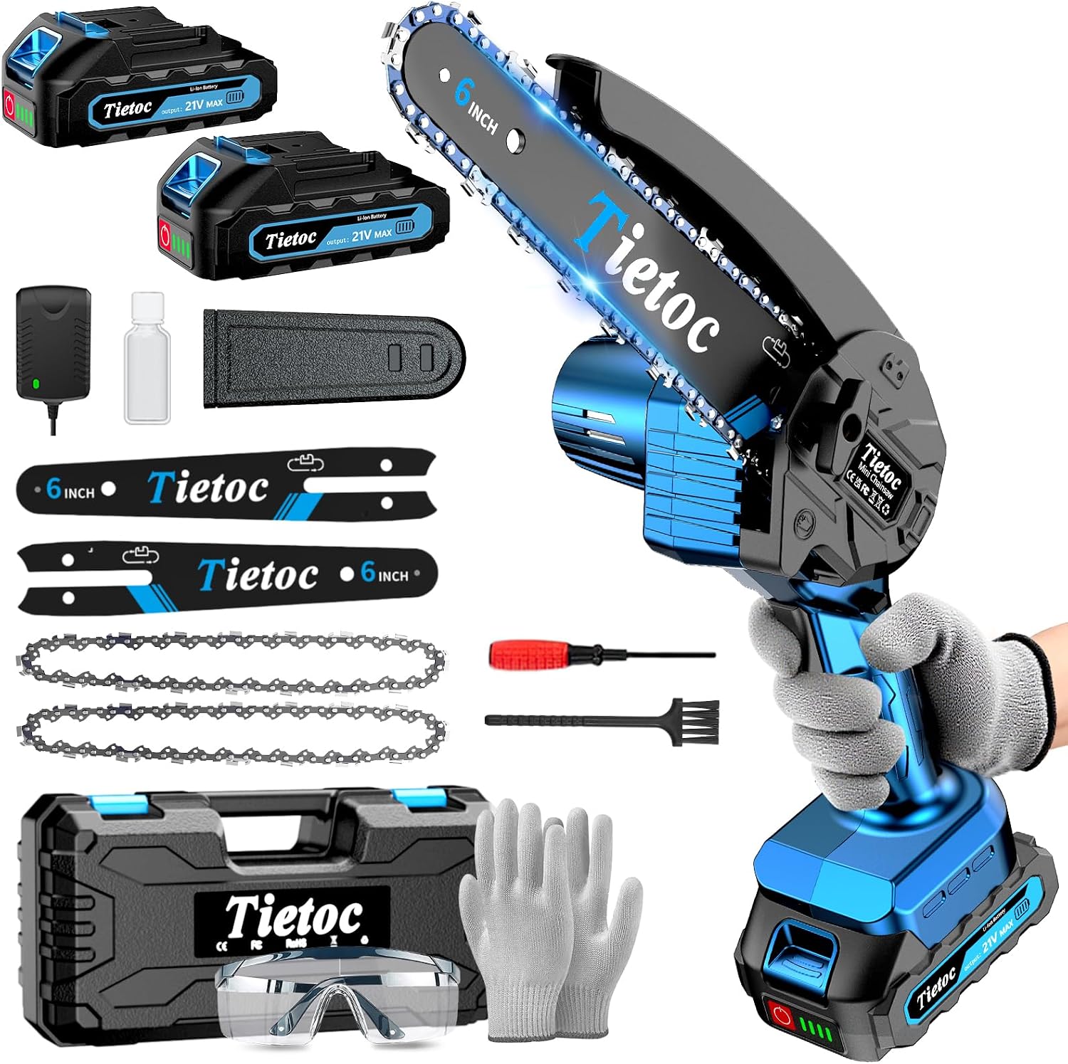 Electric Chainsaw Battery - เลื่อยโซ่ยนต์ขนาดเล็ก 6 นิ้ว ไร้สาย กำลังไฟ 880