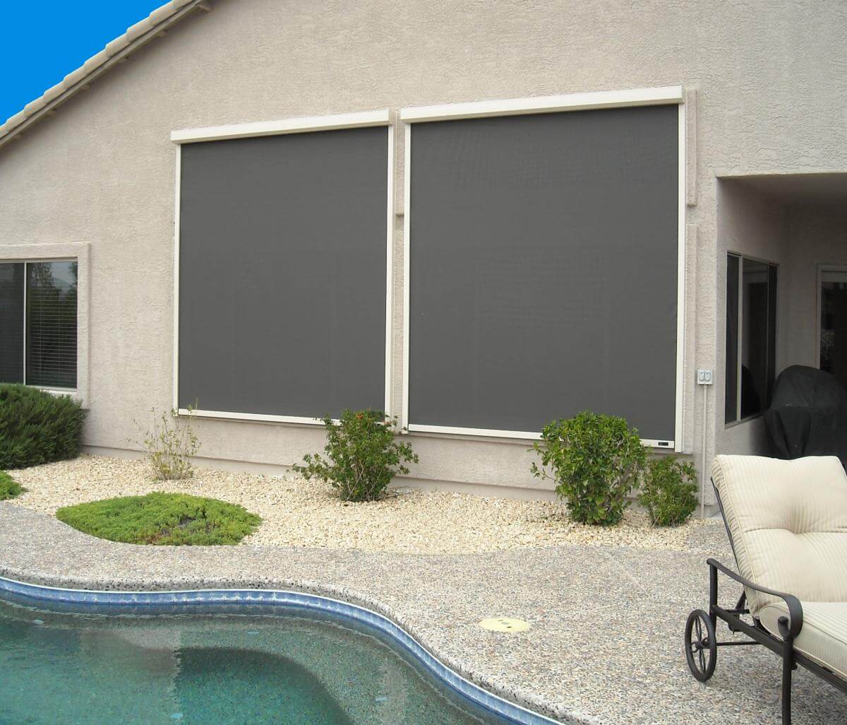 ม่านม้วนกันน้ำแบบมอเตอร์สำหรับ - Outdoor Power Blinds บทวิจารณ์และราคา