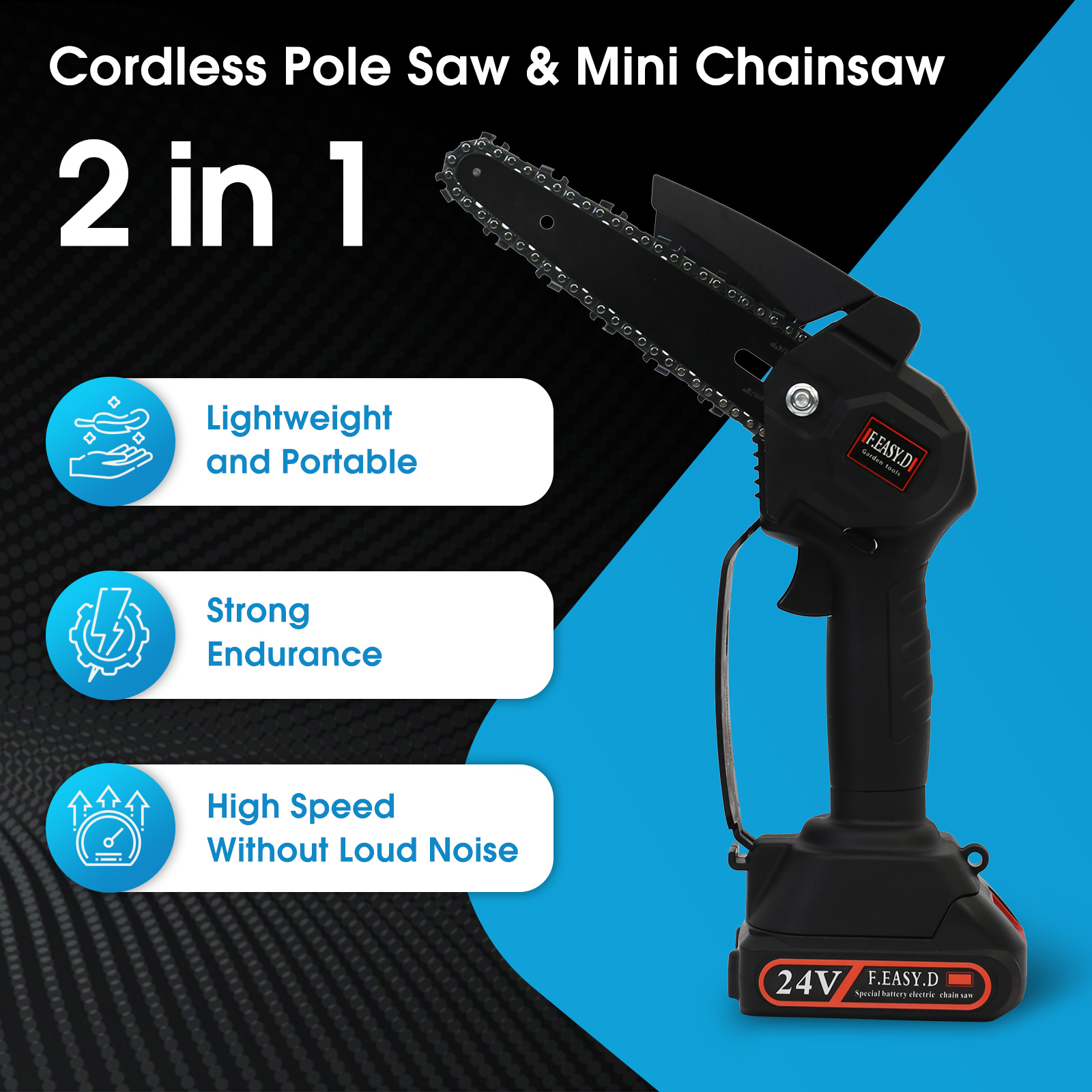 เลื่อยตัดกิ่งไม้ไร้สาย 2-in-1  - Electric Chainsaw Battery บทวิจารณ์และราคา