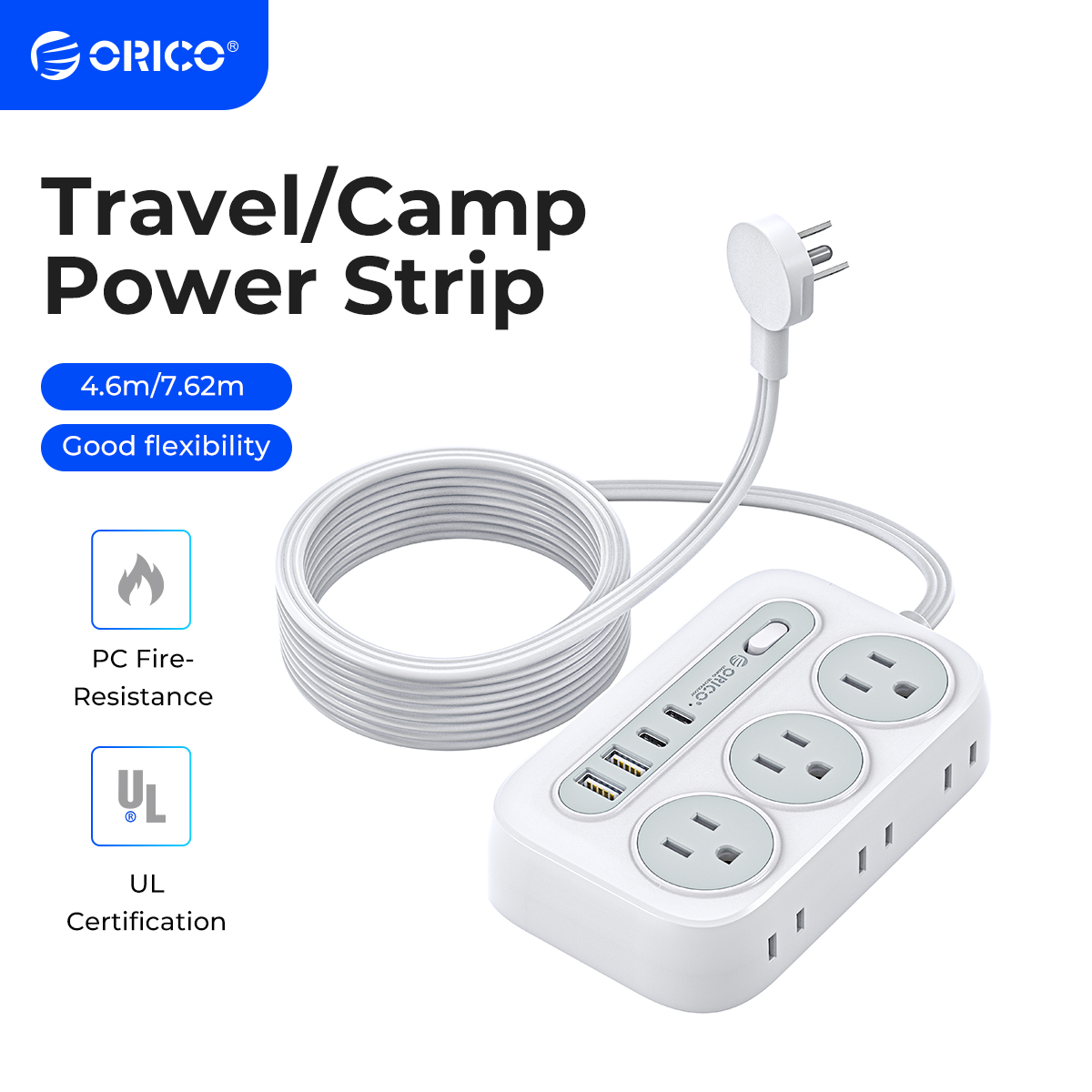 ORICO สายไฟพร้อมซ็อกเก็ต6ชิ้น2 - Outdoor Usb Power Strip บทวิจารณ์และราคา