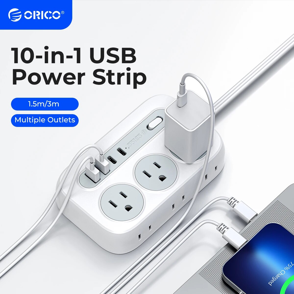 ORICO แถบพลังงานสายไฟต่อหลายขน - Outdoor Usb Power Strip บทวิจารณ์และราคา